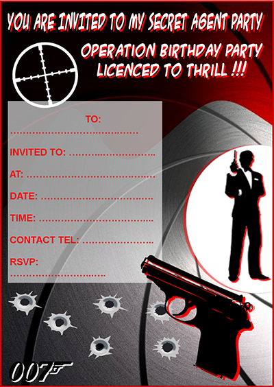 Free Secret Agent Party Invitation